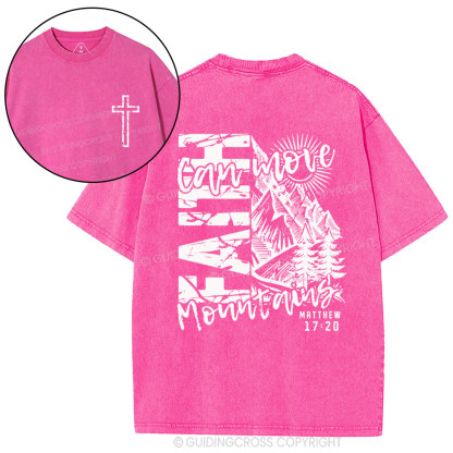 Faith Can Move Mountain Christian Washed T-Shirt