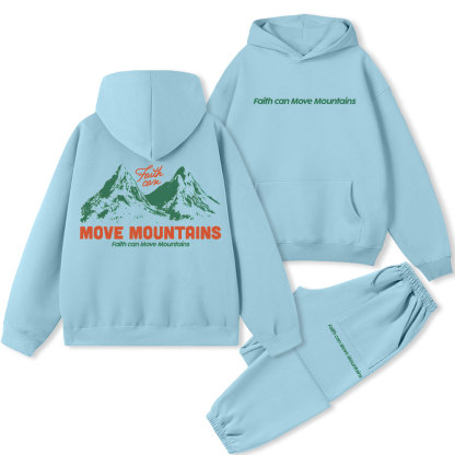 Faith Can Move Mountains Christian Fleece Hoodie Set