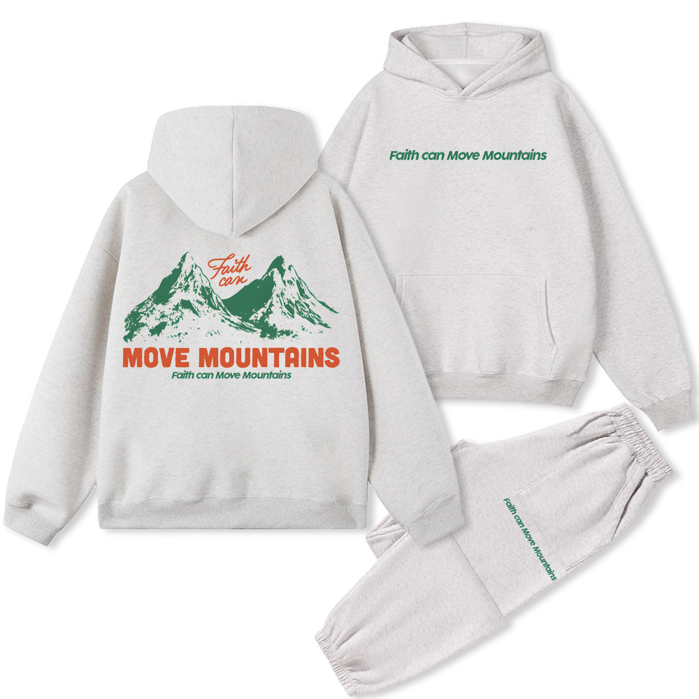 Faith Can Move Mountains Christian Fleece Hoodie Set