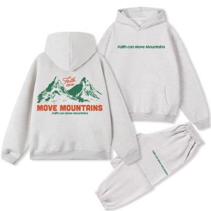 Faith Can Move Mountains Christian Fleece Hoodie Set