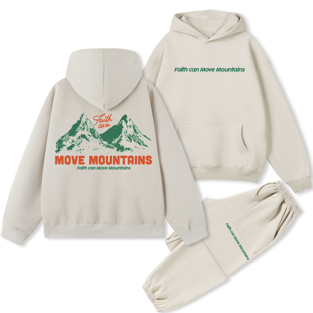 Faith Can Move Mountains Christian Fleece Hoodie Set