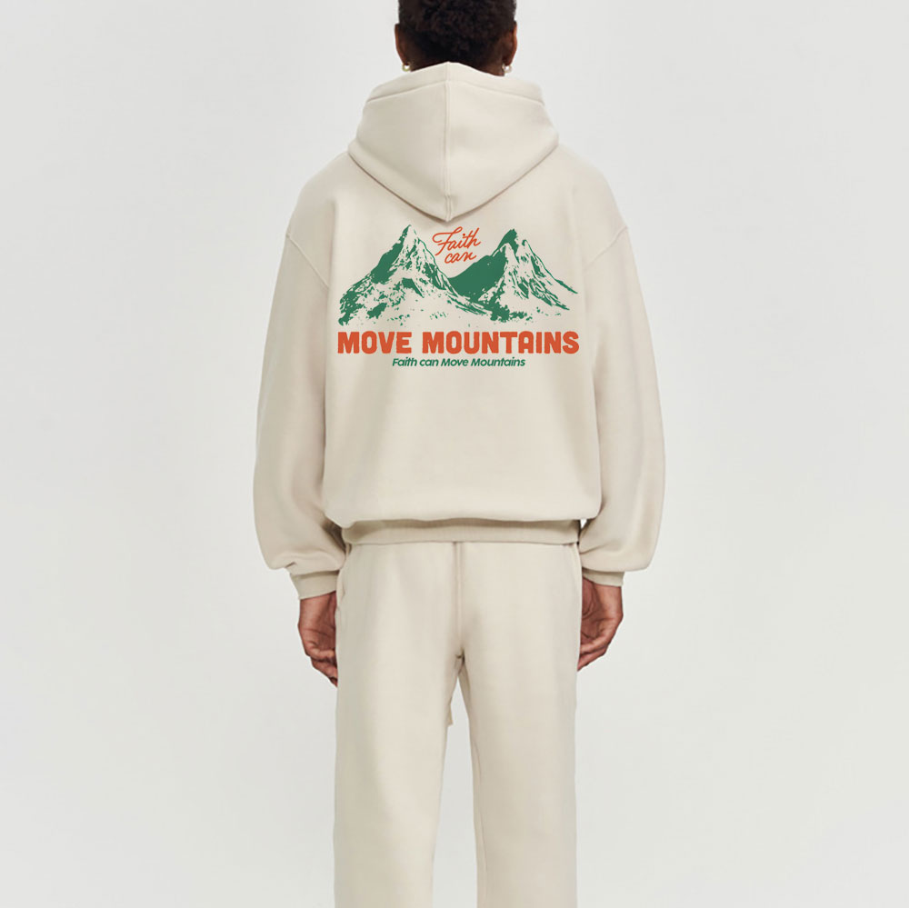 Faith Can Move Mountains Christian Fleece Hoodie Set