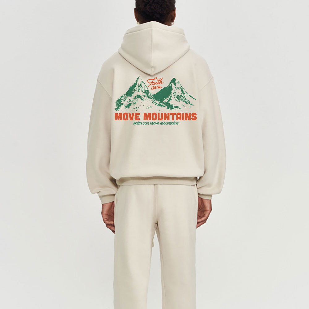 Faith Can Move Mountains Christian Fleece Hoodie Set