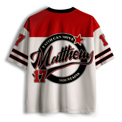 Faith Can Move Mountains Christian Beige Mesh Jersey