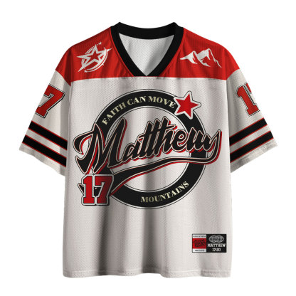 Faith Can Move Mountains Christian Beige Mesh Jersey