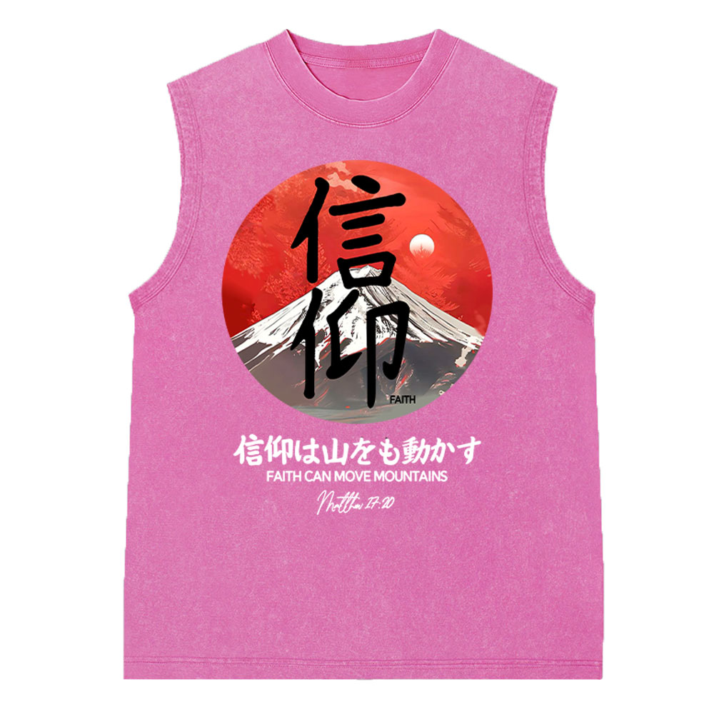 Faith Can Move Mountains Washed Christian Sleeveless Tee