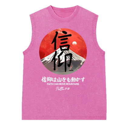 Faith Can Move Mountains Washed Christian Sleeveless Tee