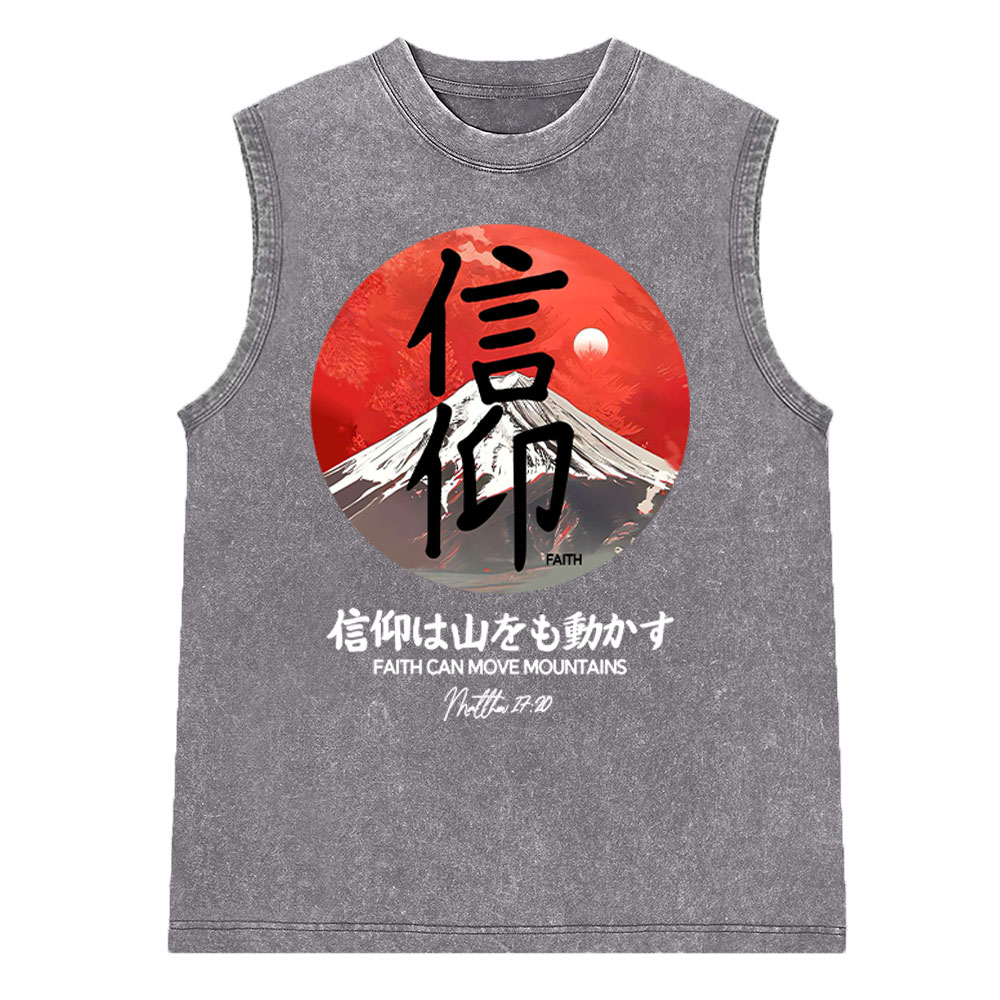 Faith Can Move Mountains Washed Christian Sleeveless Tee