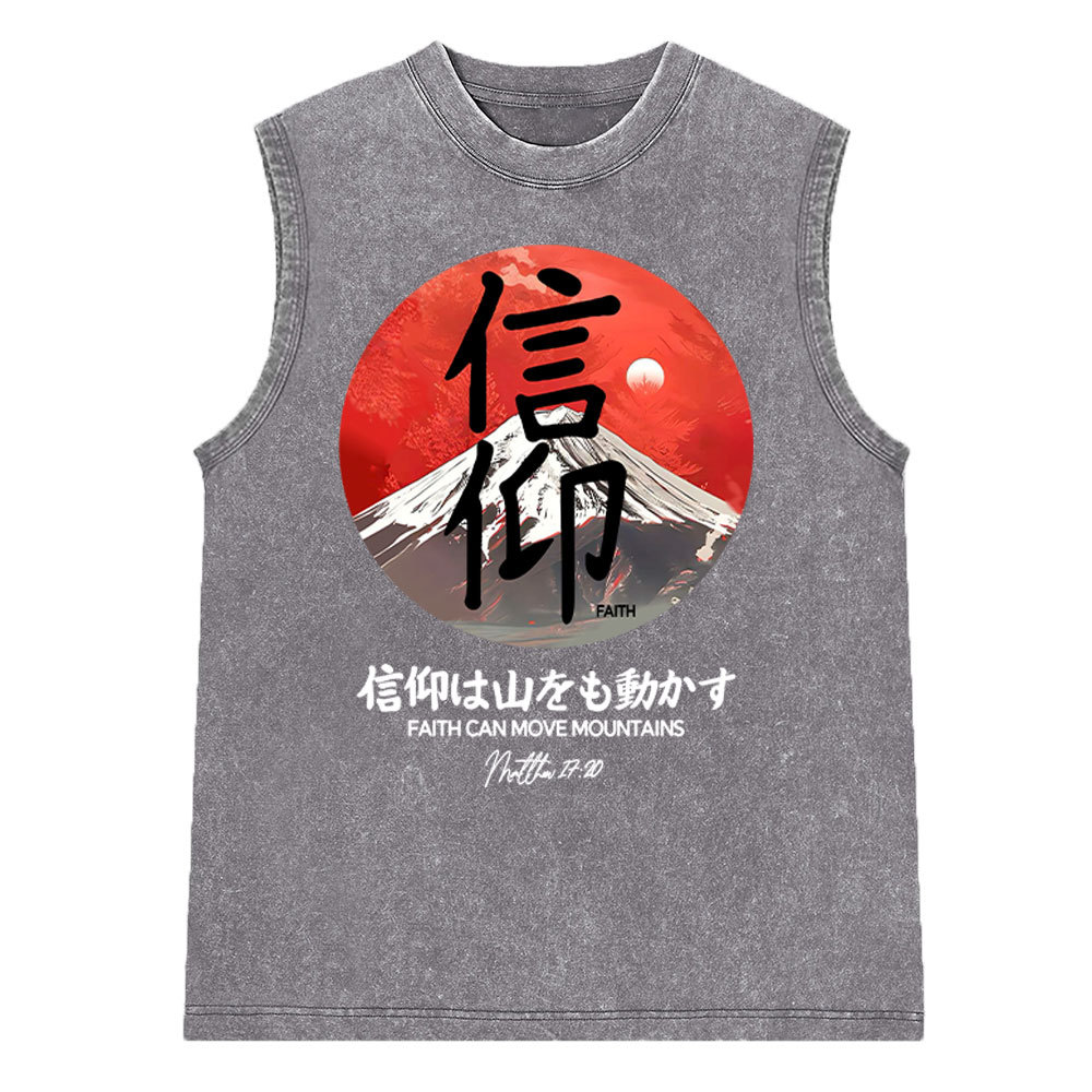 Faith Can Move Mountains Washed Christian Sleeveless Tee