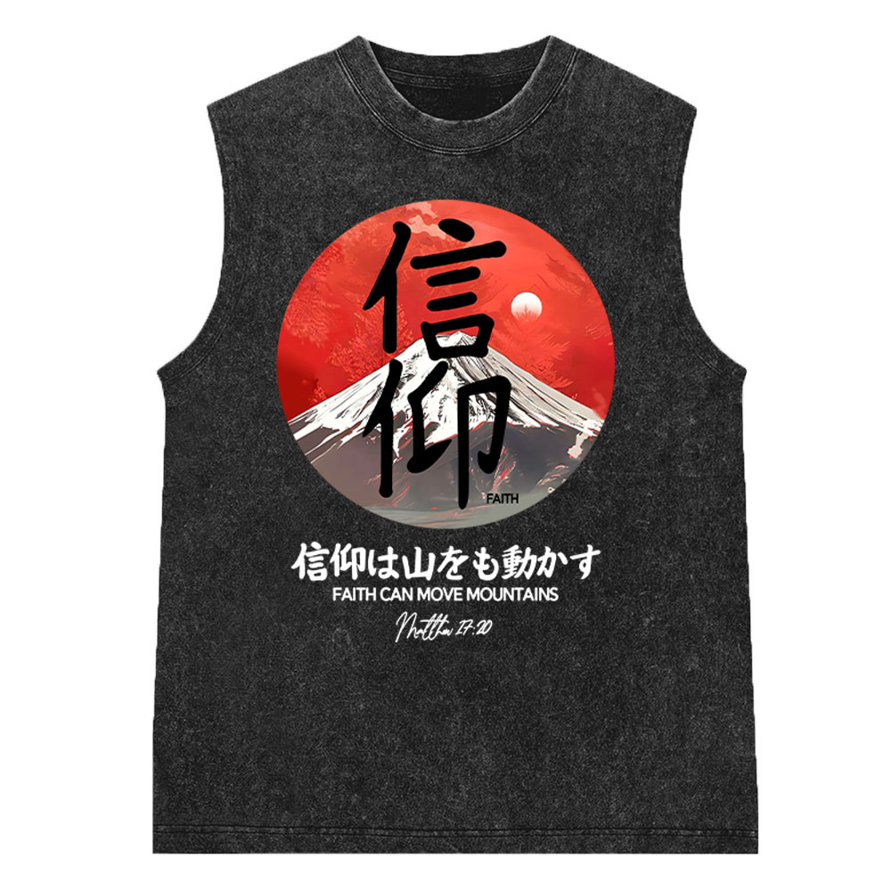 Faith Can Move Mountains Washed Christian Sleeveless Tee