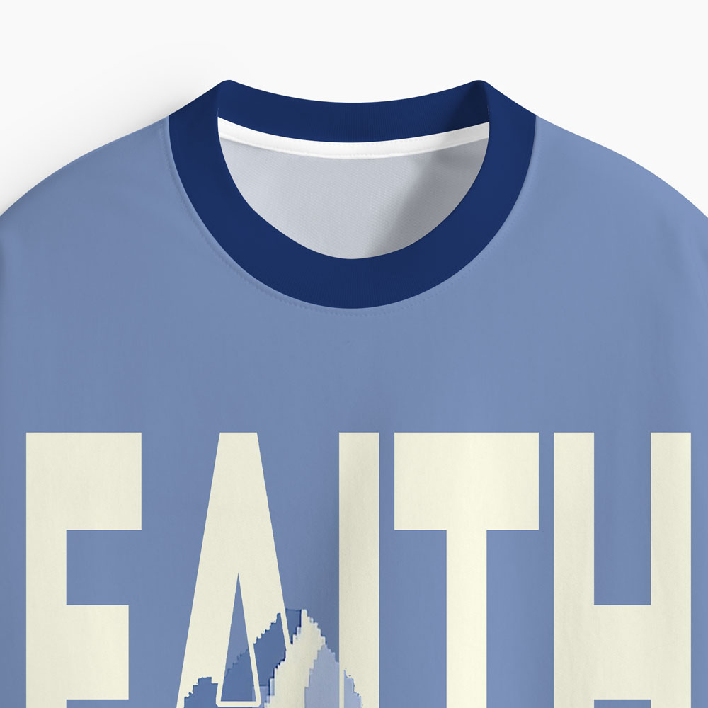 Faith Can Move Mountians Oversized All-Over Print Christian T-Shirt