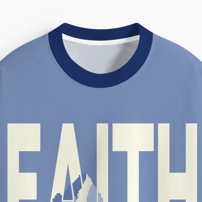 Faith Can Move Mountians Oversized All-Over Print Christian T-Shirt