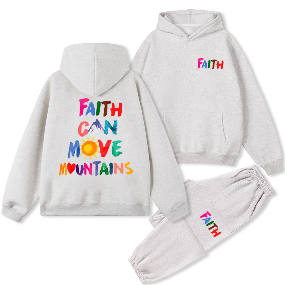 Faith Can Move Moutains Christian Fleece Hoodie Set