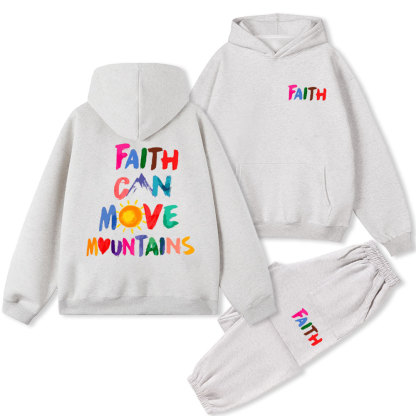 Faith Can Move Moutains Christian Fleece Hoodie Set