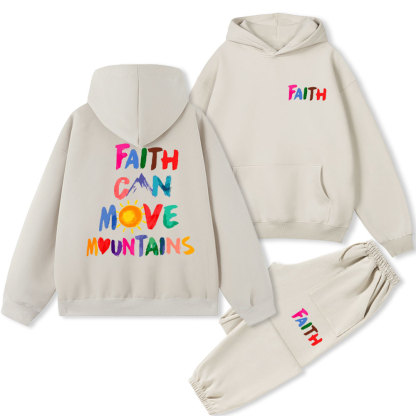 Faith Can Move Moutains Christian Fleece Hoodie Set