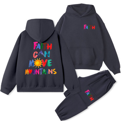 Faith Can Move Moutains Christian Fleece Hoodie Set