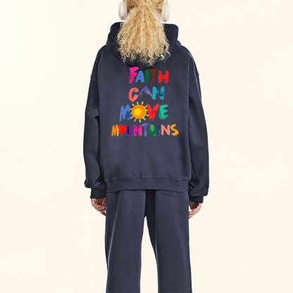 Faith Can Move Moutains Christian Fleece Hoodie Set