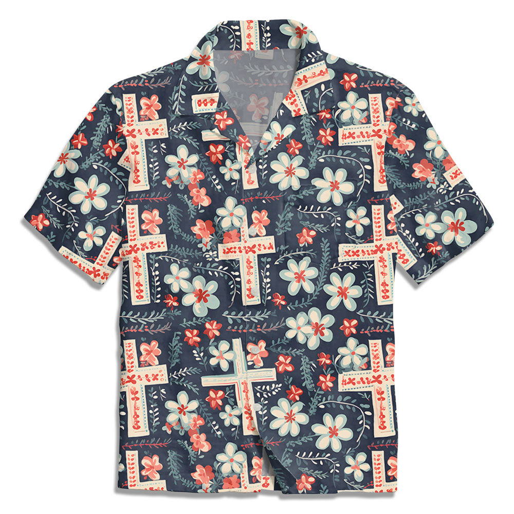 Faith Cross Boho Christian Hawaiian Shirt