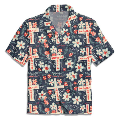 Faith Cross Boho Christian Hawaiian Shirt