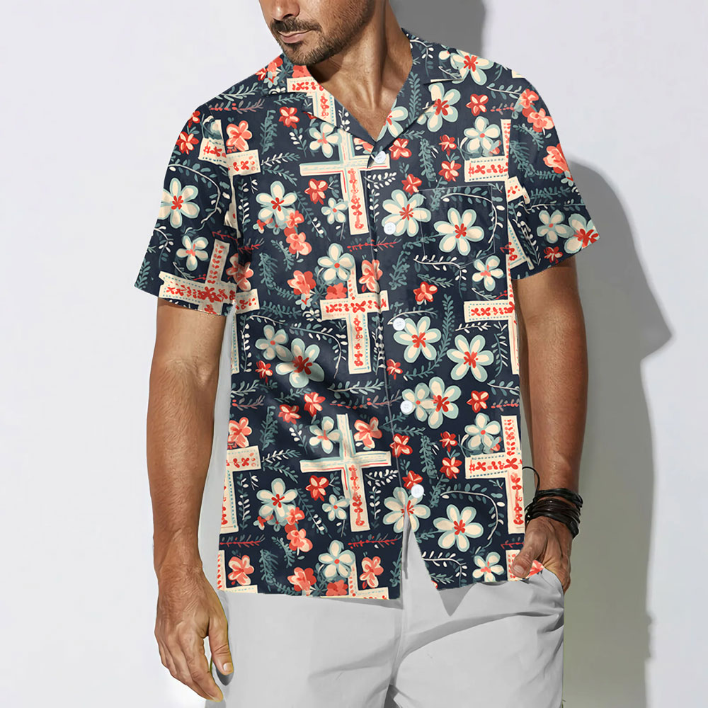 Faith Cross Boho Christian Hawaiian Shirt