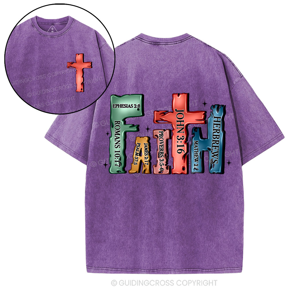 Faith Cross Christian Washed T-Shirt
