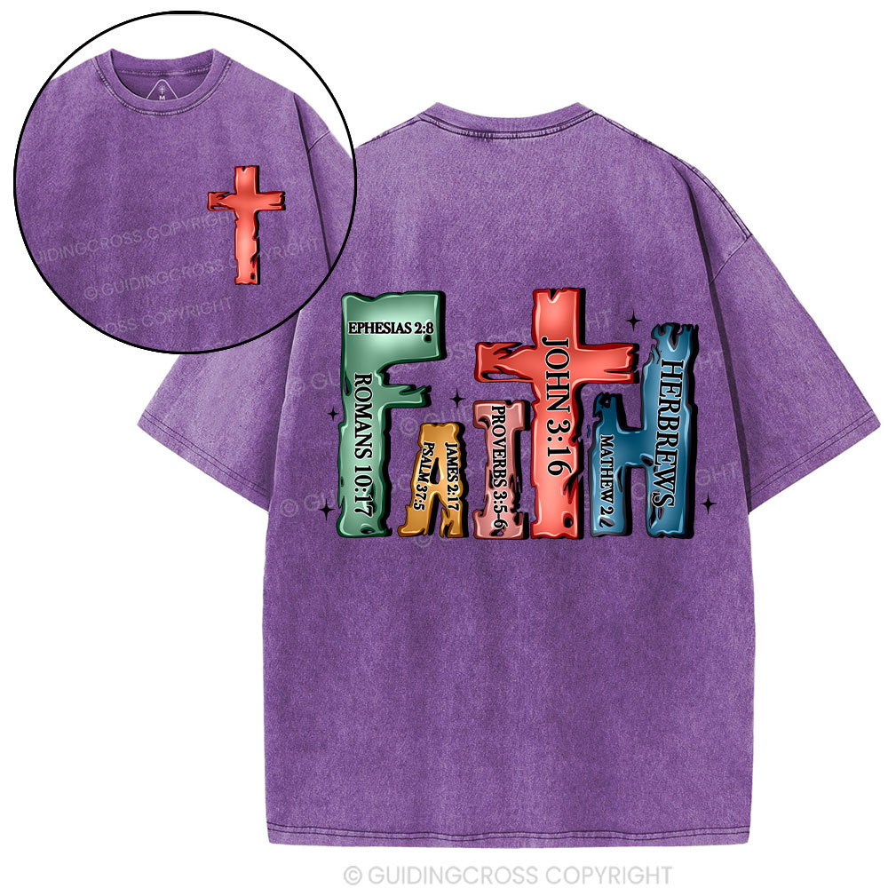Faith Cross Christian Washed T-Shirt