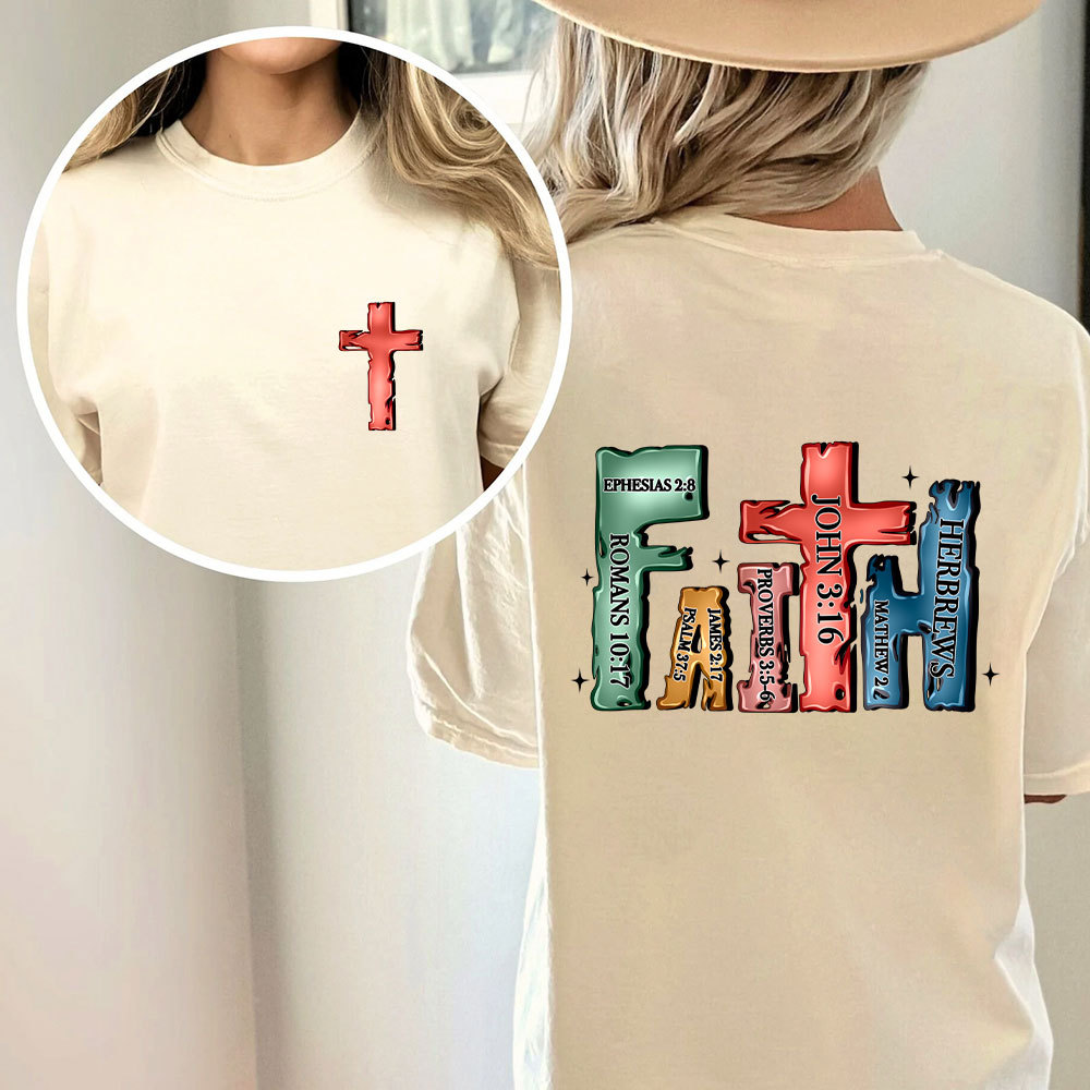 Faith Cross Christian Washed T-Shirt