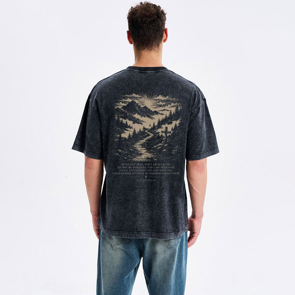 Faith Doesn't Lead Here Christian Washed T-Shirt