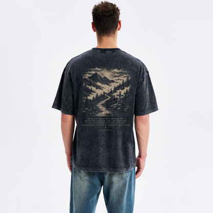Faith Doesn't Lead Here Christian Washed T-Shirt
