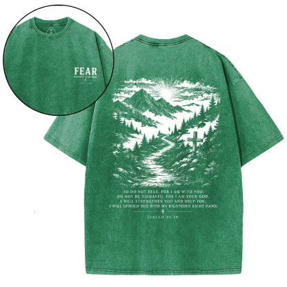 Faith Doesn't Lead Here Christian Washed T-Shirt