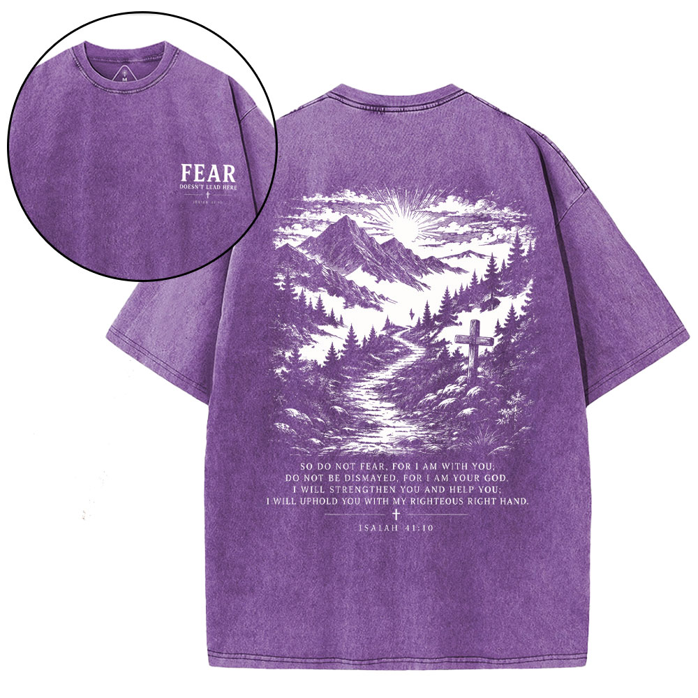Faith Doesn't Lead Here Christian Washed T-Shirt