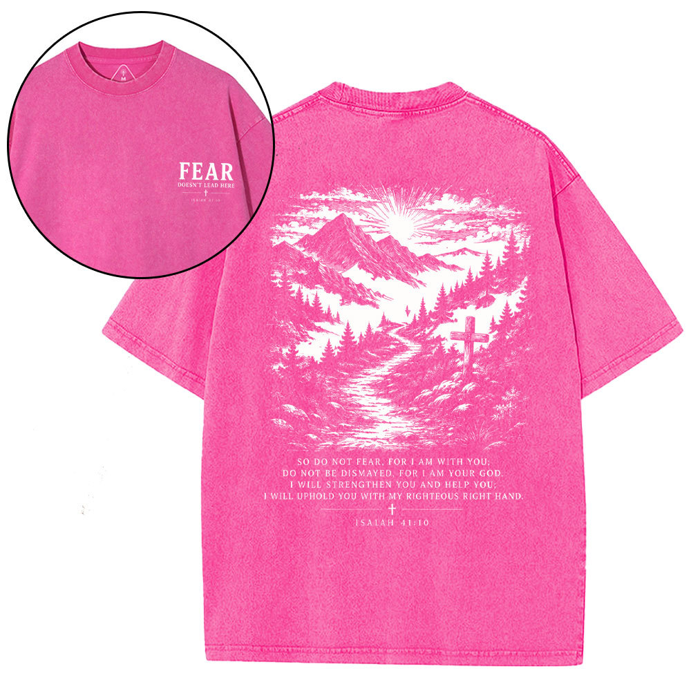 Faith Doesn't Lead Here Christian Washed T-Shirt