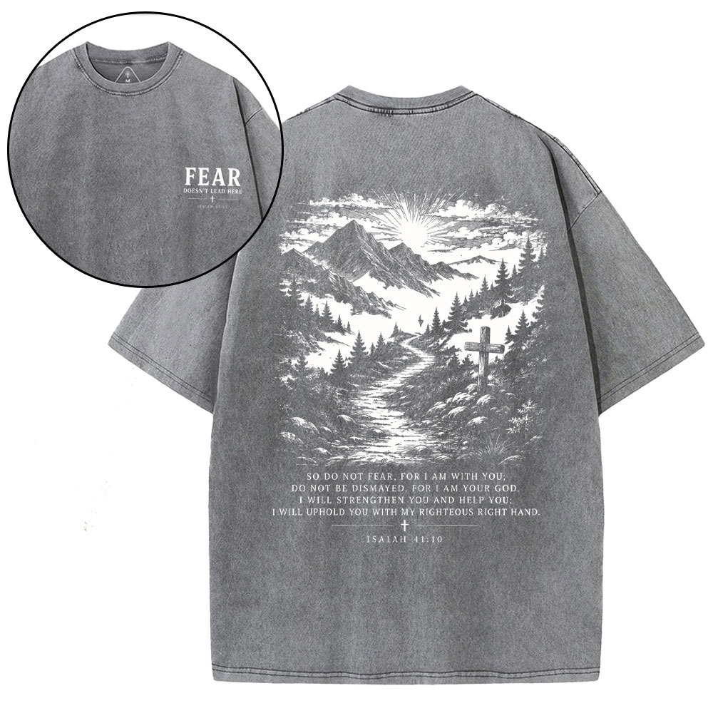 Faith Doesn't Lead Here Christian Washed T-Shirt