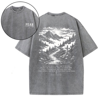 Faith Doesn't Lead Here Christian Washed T-Shirt