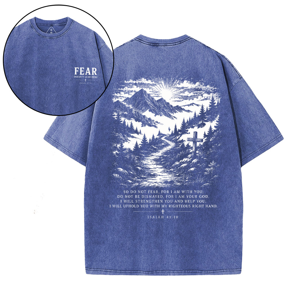 Faith Doesn't Lead Here Christian Washed T-Shirt