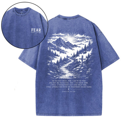 Faith Doesn't Lead Here Christian Washed T-Shirt