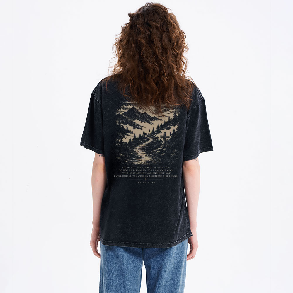 Faith Doesn't Lead Here Christian Washed T-Shirt