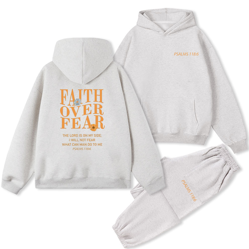 Faith Fear Not Christian Fleece Hoodie Set