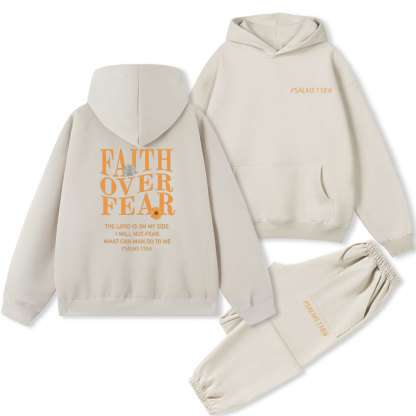 Faith Fear Not Christian Fleece Hoodie Set
