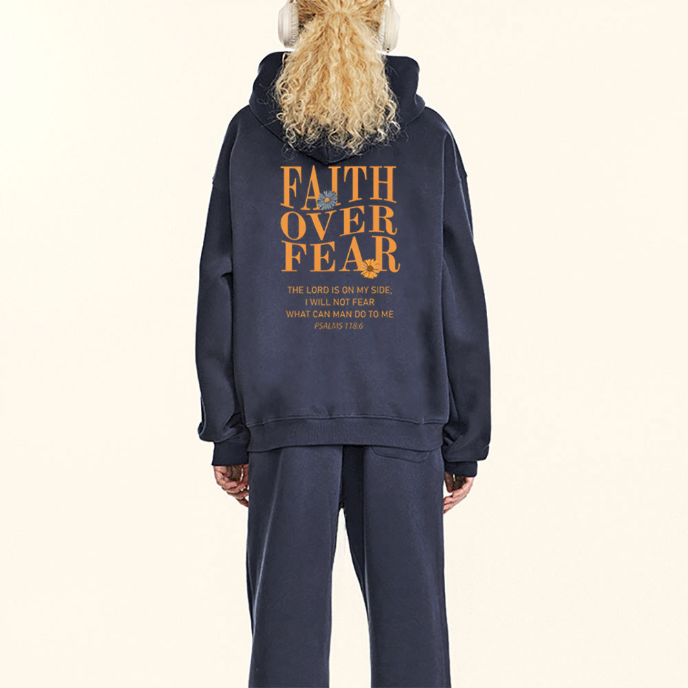 Faith Fear Not Christian Fleece Hoodie Set
