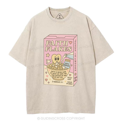 Faith Flakes Christian Washed T-Shirt