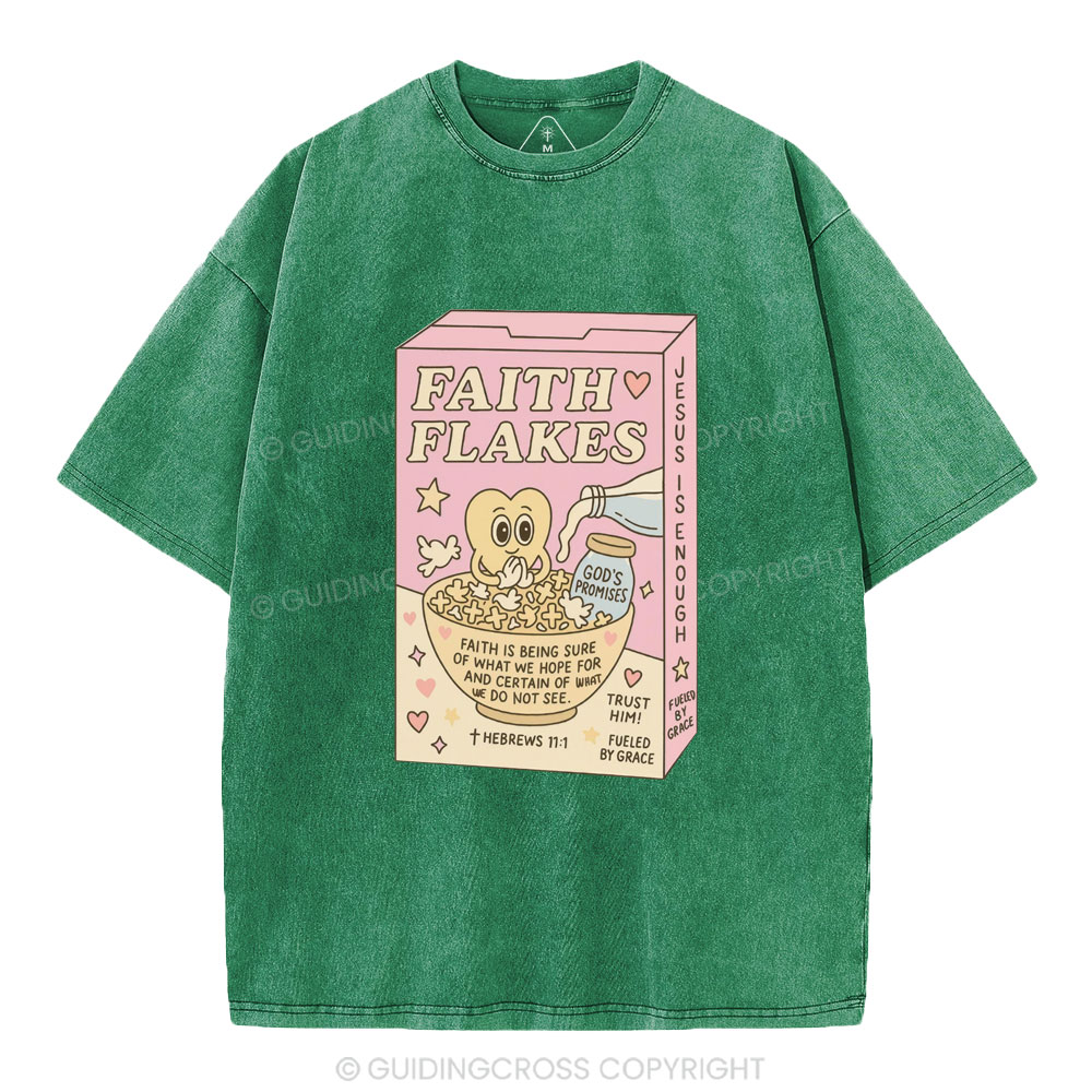 Faith Flakes Christian Washed T-Shirt