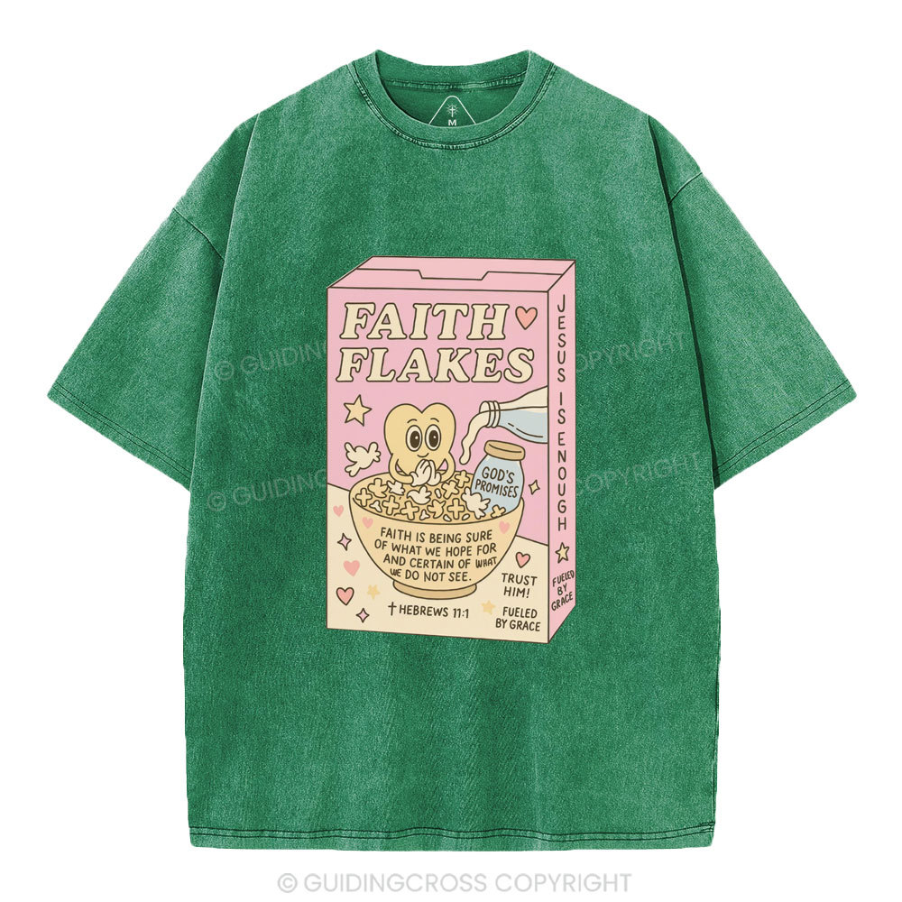 Faith Flakes Christian Washed T-Shirt