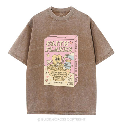 Faith Flakes Christian Washed T-Shirt