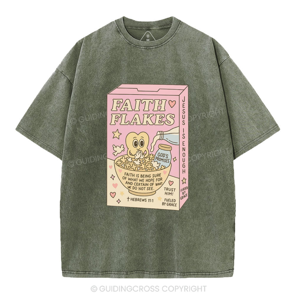 Faith Flakes Christian Washed T-Shirt