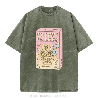 Faith Flakes Christian Washed T-Shirt