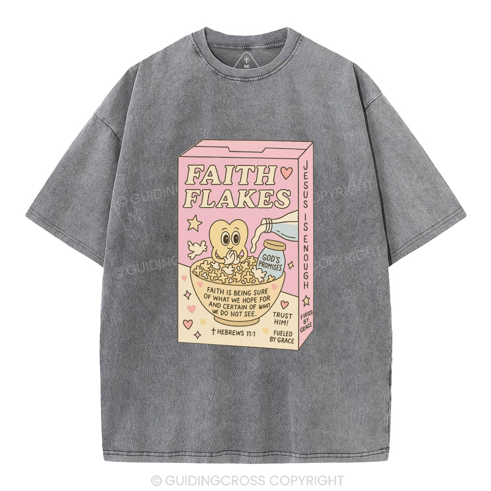 Faith Flakes Christian Washed T-Shirt