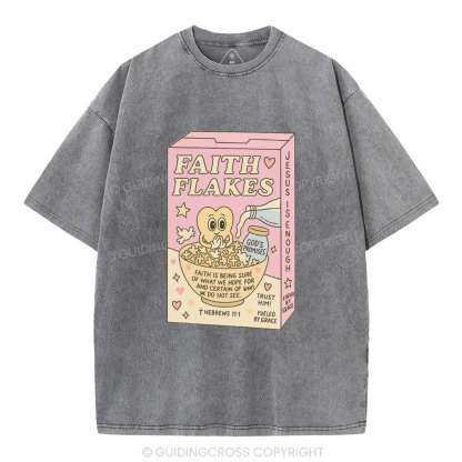 Faith Flakes Christian Washed T-Shirt
