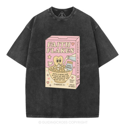 Faith Flakes Christian Washed T-Shirt