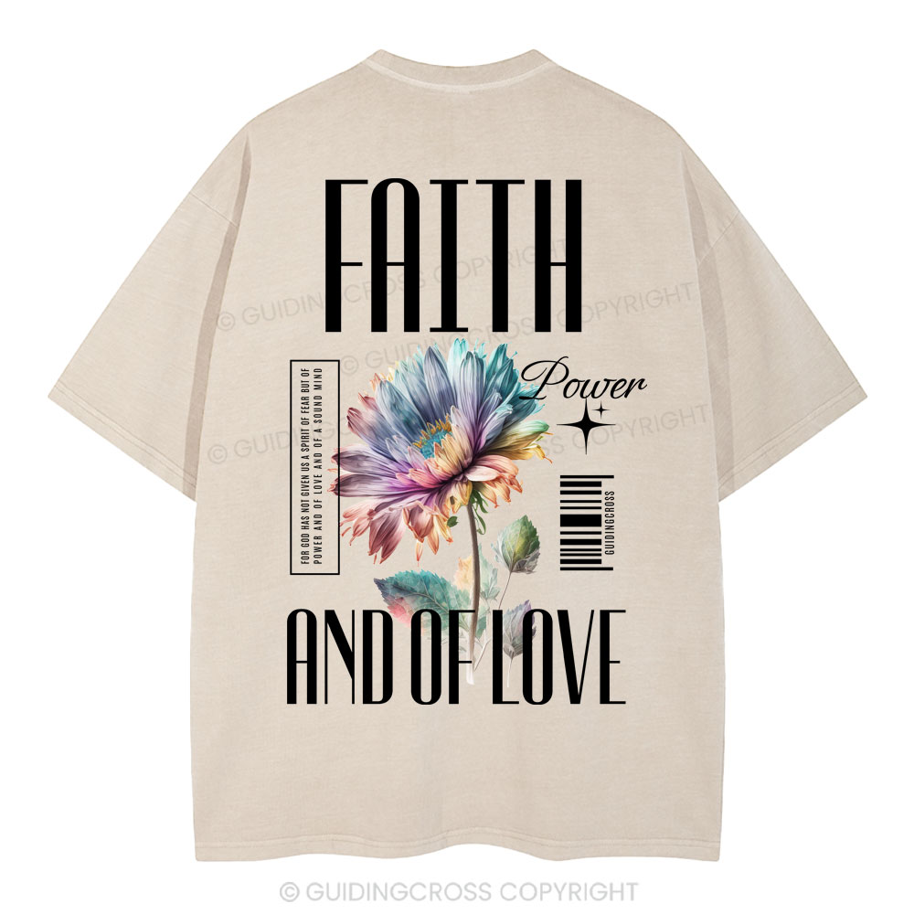 Faith Flower Christian Washed T-Shirt